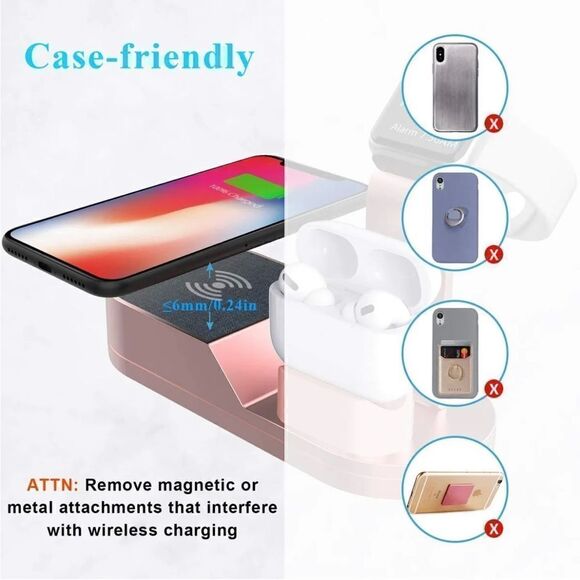 3 IN 1 Qi Wireless Charger Charging Dock Stand For Apple Watch iPhone Air Pods - Picture 8 of 9